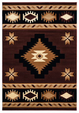 United Weavers Bristol Brown Rectangle 7x10 ft Olefin Carpet 123695