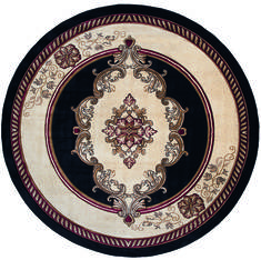 United Weavers Bristol Black Round 7 to 8 ft Olefin Carpet 123754