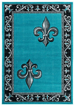 United Weavers Bristol Blue Rectangle 2x4 ft Olefin Carpet 123830