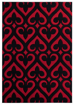 United Weavers Bristol Red Rectangle 5x7 ft Olefin Carpet 123861
