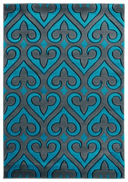 United Weavers Bristol Blue Rectangle 2x4 ft Olefin Carpet 123866