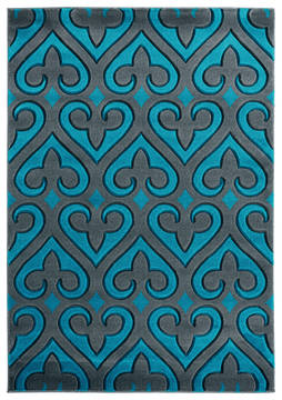 United Weavers Bristol Blue Rectangle 7x10 ft Olefin Carpet 123869