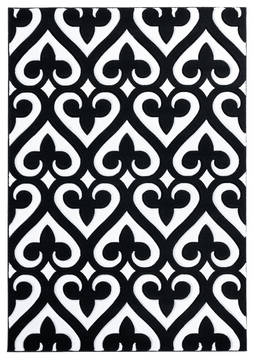 United Weavers Bristol Black Rectangle 1x2 ft Olefin Carpet 123870