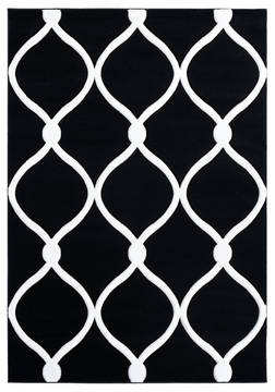 United Weavers Bristol Black Rectangle 1x2 ft Olefin Carpet 123888