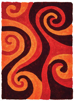 United Weavers Finesse Orange Rectangle 5x7 ft Polyester Carpet 124198