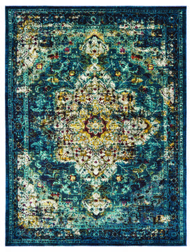 United Weavers Panama Jack Bohemian Blue Rectangle 5x7 ft Olefin Carpet 124619