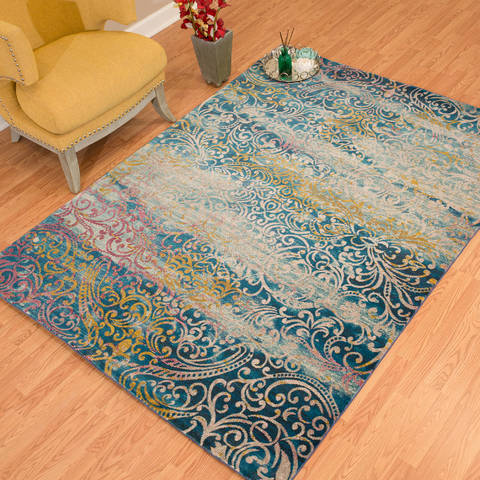 United Weavers Rhapsody Green 90 X 130 Area Rug 1830 30165 1013 806-124732 Image 1