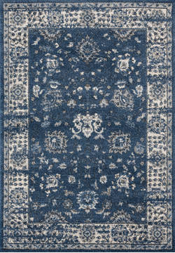 United Weavers Serenity Blue Rectangle 5x7 ft Polypropylene Carpet 124934