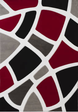 United Weavers Studio Red Rectangle 1x2 ft Polypropylene Carpet 125045