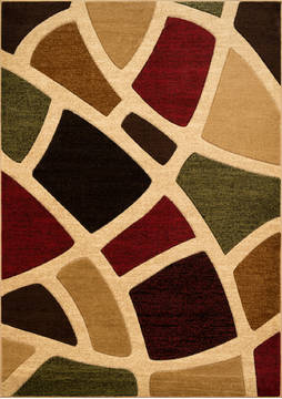 United Weavers Studio Multicolor Rectangle 5x7 ft Polypropylene Carpet 125055