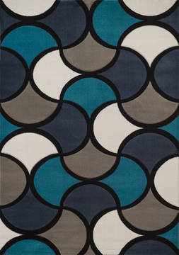 United Weavers Studio Blue Rectangle 1x2 ft Polypropylene Carpet 125065