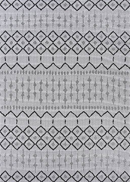Couristan AFUERA Grey Rectangle 4x6 ft Polypropylene Carpet 125478