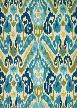Couristan COVINGTON Blue Rectangle 4x6 ft Polypropylene Carpet 126167