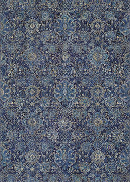 Couristan EASTON Blue Rectangle 9x12 ft Polypropylene Carpet 126657