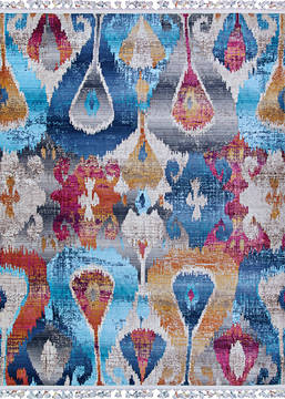 Couristan EVOLUTION Blue Rectangle 10x13 ft Polypropylene Carpet 126736