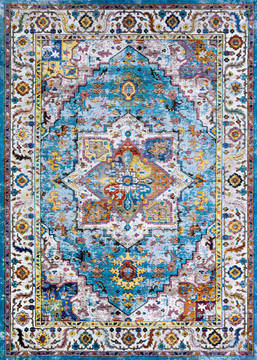 Couristan GYPSY Blue Runner 6 to 9 ft Polypropylene Carpet 126801