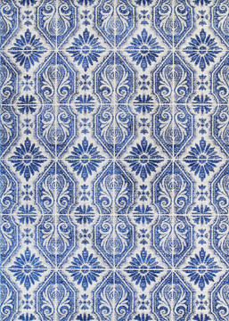 Couristan SEVILLA Blue Rectangle 9x13 ft Polyester Carpet 126897