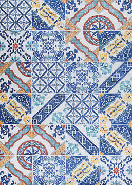 Couristan SEVILLA Blue Rectangle 9x13 ft Polyester Carpet 126904