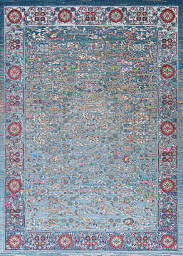 Couristan KALEIDOSCOPE Blue Rectangle 9x12 ft Polyester Carpet 126939
