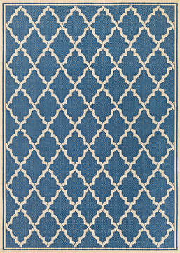 Couristan MONACO Blue Rectangle 5x8 ft Polypropylene Carpet 127285