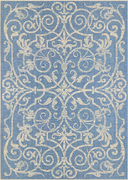 Couristan MONACO Blue Runner 10 to 12 ft Polypropylene Carpet 127396