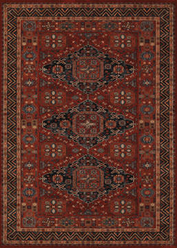 Couristan OLD WORLD CLASSIC Red Rectangle 4x6 ft Power Loomed Carpet 127647
