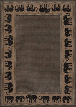 Couristan RECIFE Brown Round 7 to 8 ft Polypropylene Carpet 127966
