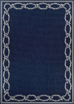 Couristan RECIFE Blue Square 7 to 8 ft Polypropylene Carpet 128085