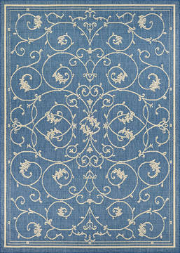 Couristan RECIFE Blue Rectangle 3x5 ft Polypropylene Carpet 128320