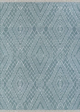Couristan CLOVER Blue Rectangle 9x12 ft Recycled Synthetic Fibers Carpet 128850