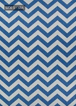 Couristan OUTDURABLE Blue Runner 2'3" X 11'9" Area Rug R202SEDN023119U 807-129137