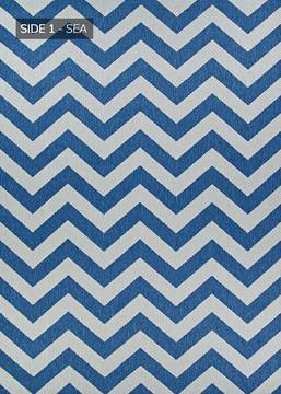 Couristan OUTDURABLE Blue Rectangle 9x13 ft Polypropylene Carpet 129139