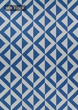 Couristan OUTDURABLE Blue Runner 2'3" X 11'9" Area Rug R206SEDN023119U 807-129149