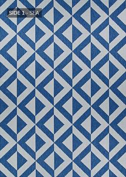 Couristan OUTDURABLE Blue Rectangle 2x4 ft Polypropylene Carpet 129151