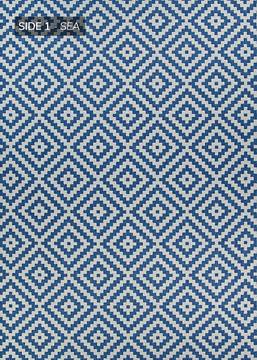Couristan OUTDURABLE Blue Rectangle 9x13 ft Polypropylene Carpet 129176