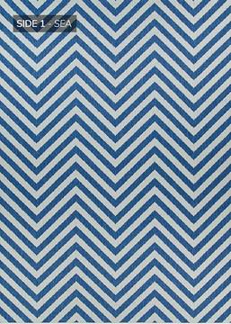 Couristan OUTDURABLE Blue Runner 2'3" X 11'9" Area Rug R203SEDN023119U 807-129189