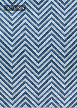 Couristan OUTDURABLE Blue Rectangle 9x13 ft Polypropylene Carpet 129191