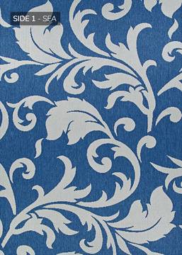 Couristan OUTDURABLE Blue Rectangle 2x4 ft Polypropylene Carpet 129197