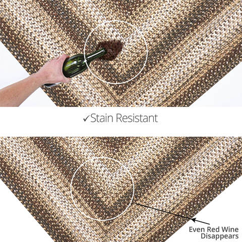 Homespice Ultra Durable Braided Rug Brown Runner 110 X 60 Area Rug 329622 816-129235 Image 2