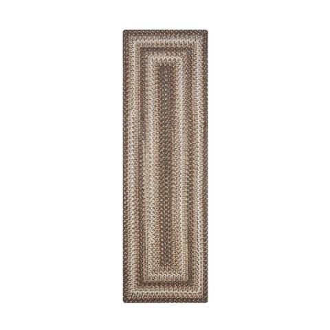 Homespice Ultra Durable Braided Rug Brown Runner 110 X 60 Area Rug 329622 816-129235 Image 0
