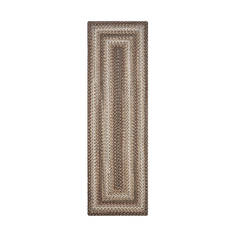 Homespice Ultra Durable Braided Rug Brown Runner 6 ft and Smaller Polypropylene Carpet 129235