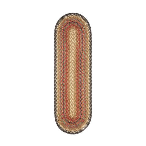 Homespice Wool Braided Rug Brown Oval 110 X 60 Area Rug 828163 816-129326 Image 0