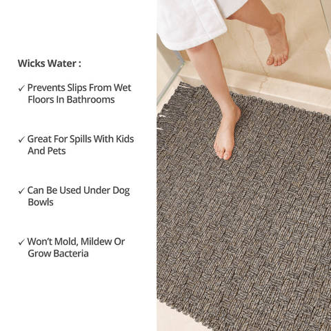 Homespice Ultra Durable Basket Weave Braided Rug Brown 23 X 39 Area Rug 310927 816-129337 Image 5