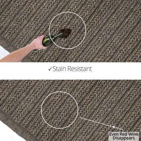 Homespice Ultra Durable Cable Weave Braided Rug Brown 18 X 26 Area Rug 311962 816-129349 Image 3