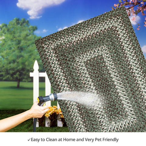 Homespice Ultra Durable Braided Rug Green 23 X 39 Area Rug 310873 816-129353 Image 4
