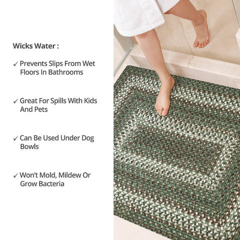 Homespice Ultra Durable Braided Rug Green 23 X 39 Area Rug 310873 816-129353 Image 5