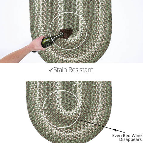 Homespice Ultra Durable Braided Rug Green Oval 18 X 26 Area Rug 321978 816-129362 Image 3