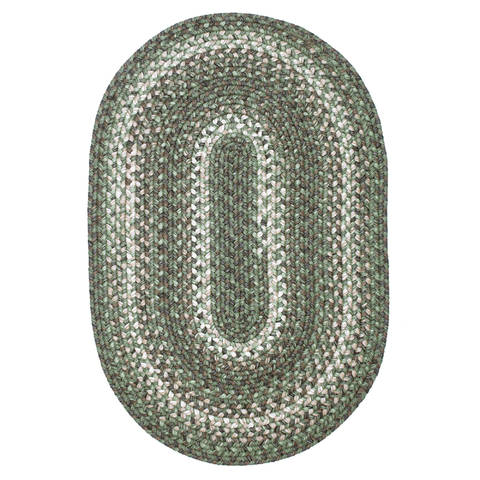 Homespice Ultra Durable Braided Rug Green Oval 18 X 26 Area Rug 321978 816-129362 Image 0