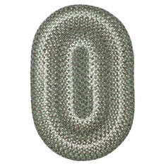Homespice Ultra Durable Braided Rug Green Oval 2x3 ft Polypropylene Carpet 129362