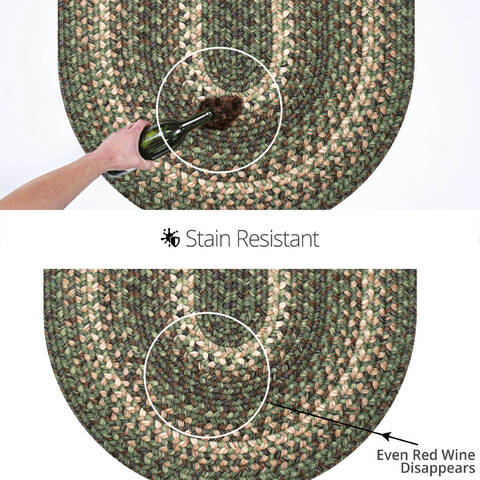 Homespice Ultra Durable Braided Rug Green Runner 26 X 90 Area Rug 308870 816-129371 Image 3